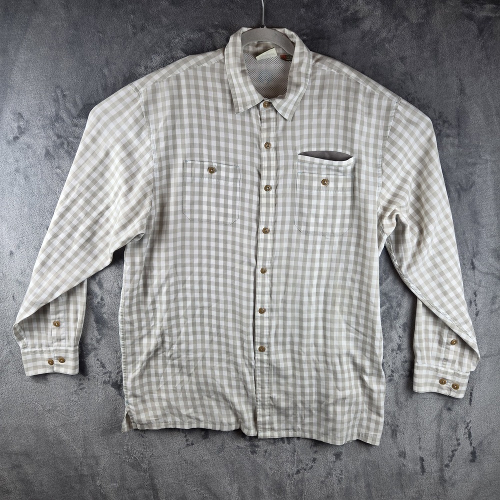Howler Brothers Matagorda Gray Plaid Shirt Mens XL Hiking Hike Fishing
